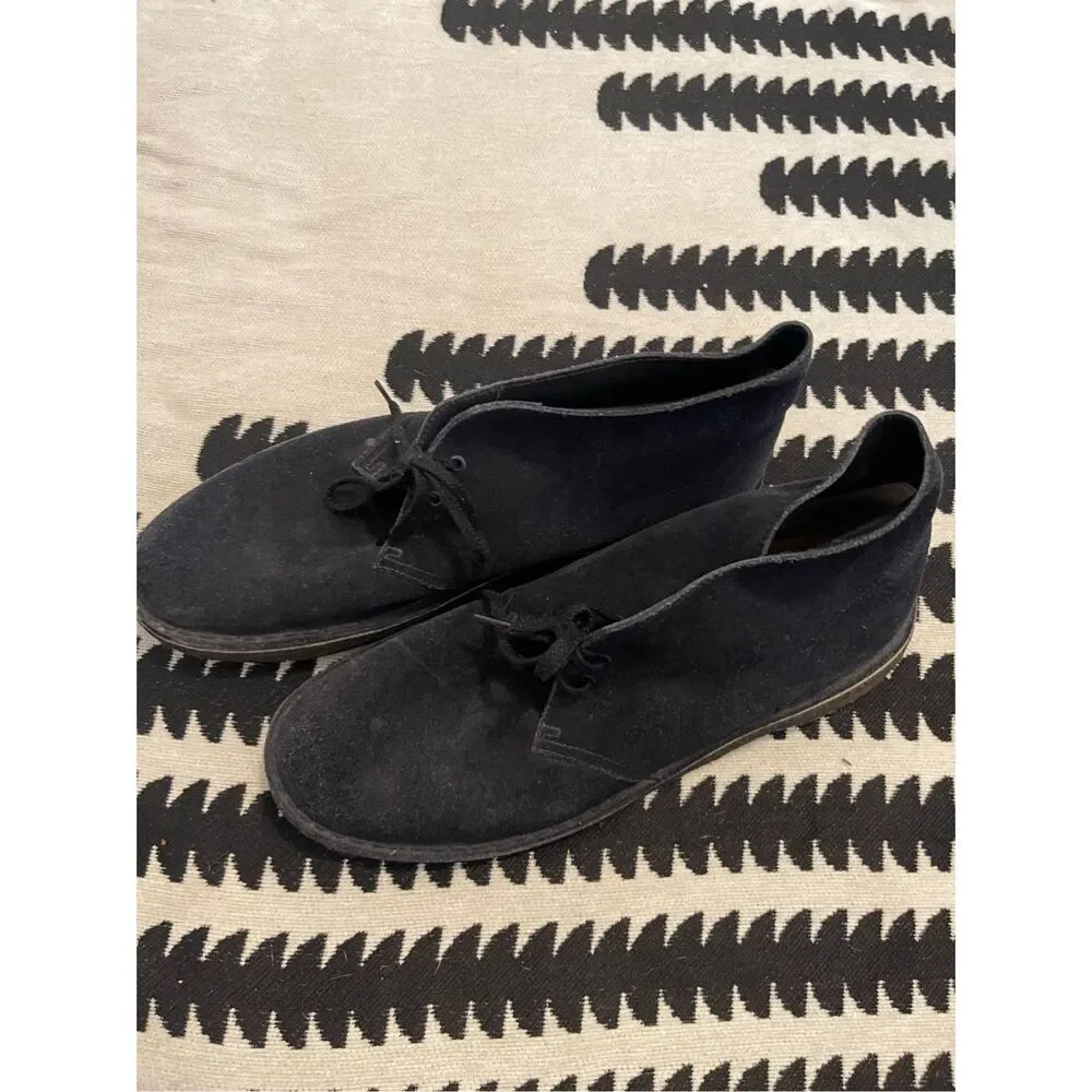 Clarks Originals 10 1/2 Blue Suede Desert Boots Beeswax Crepe‎ Soles Ankle